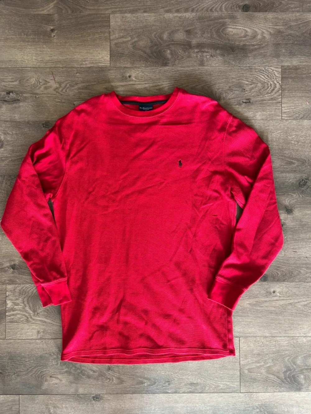 Polo Ralph Lauren XL Red Waffle Knit Crewneck Sweatshirt